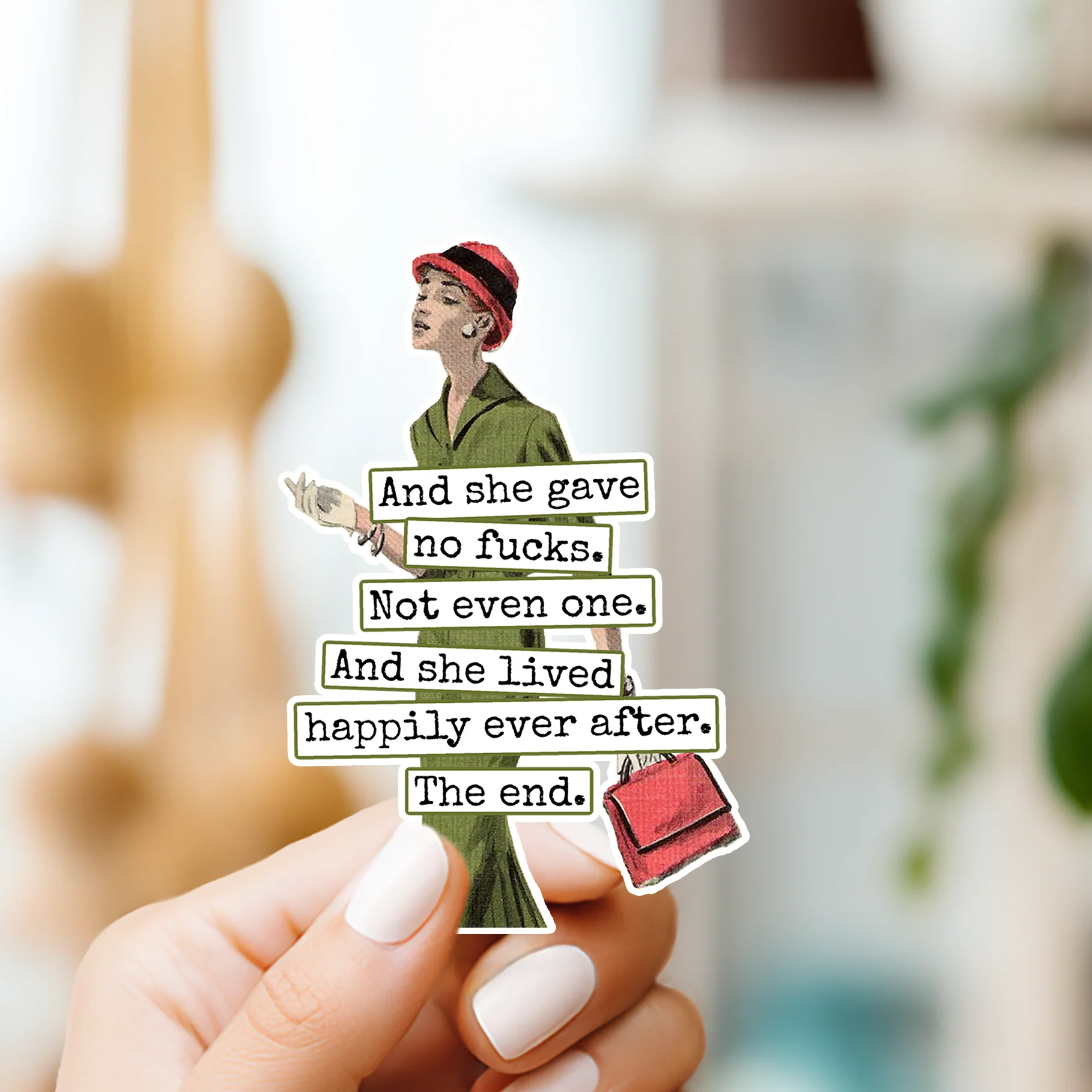 "And She Gave No F&%#s." Sticker - Image 2