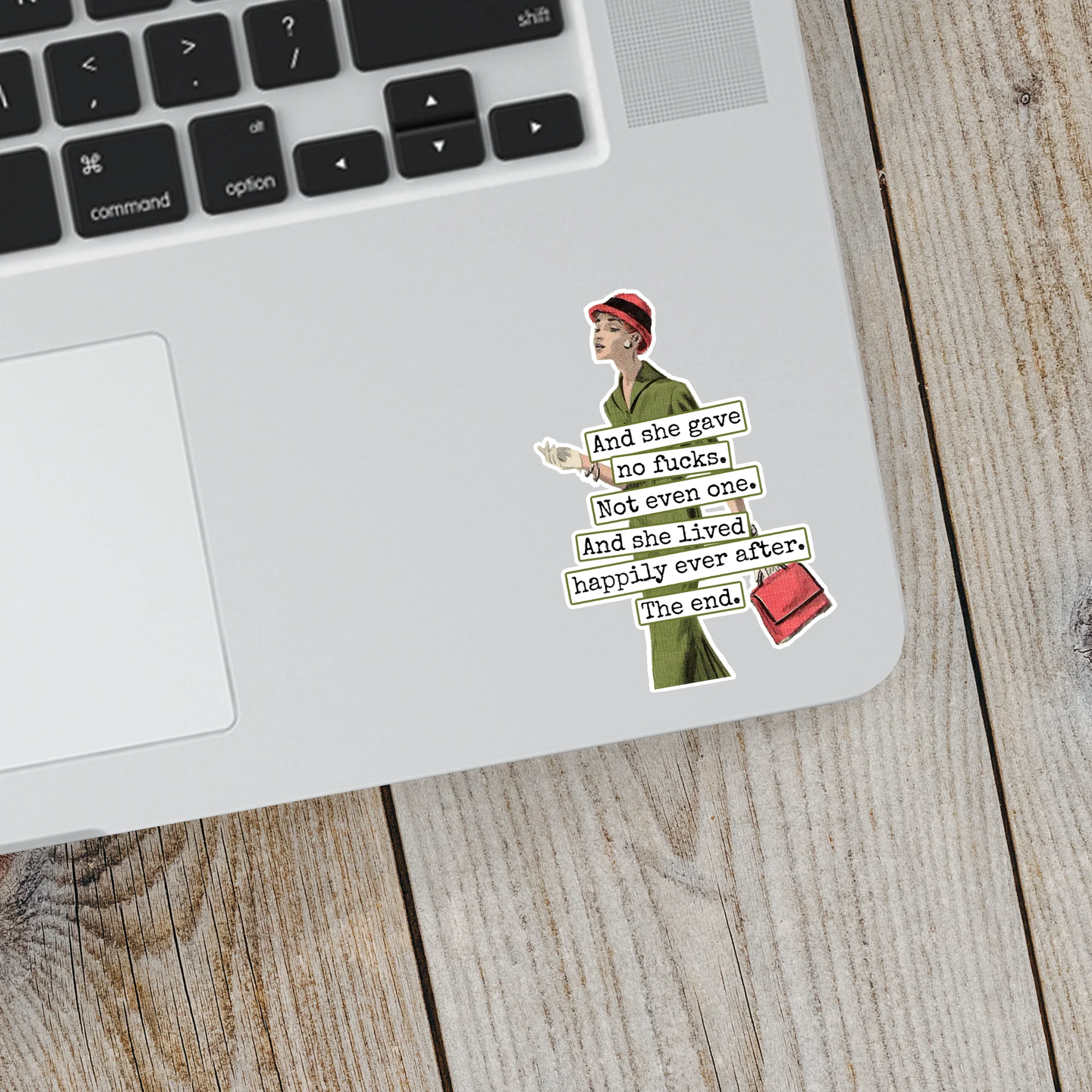"And She Gave No F&%#s." Sticker - Image 3