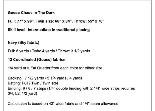 Goose Chase In The Dark Quilt Pattern - Image 2