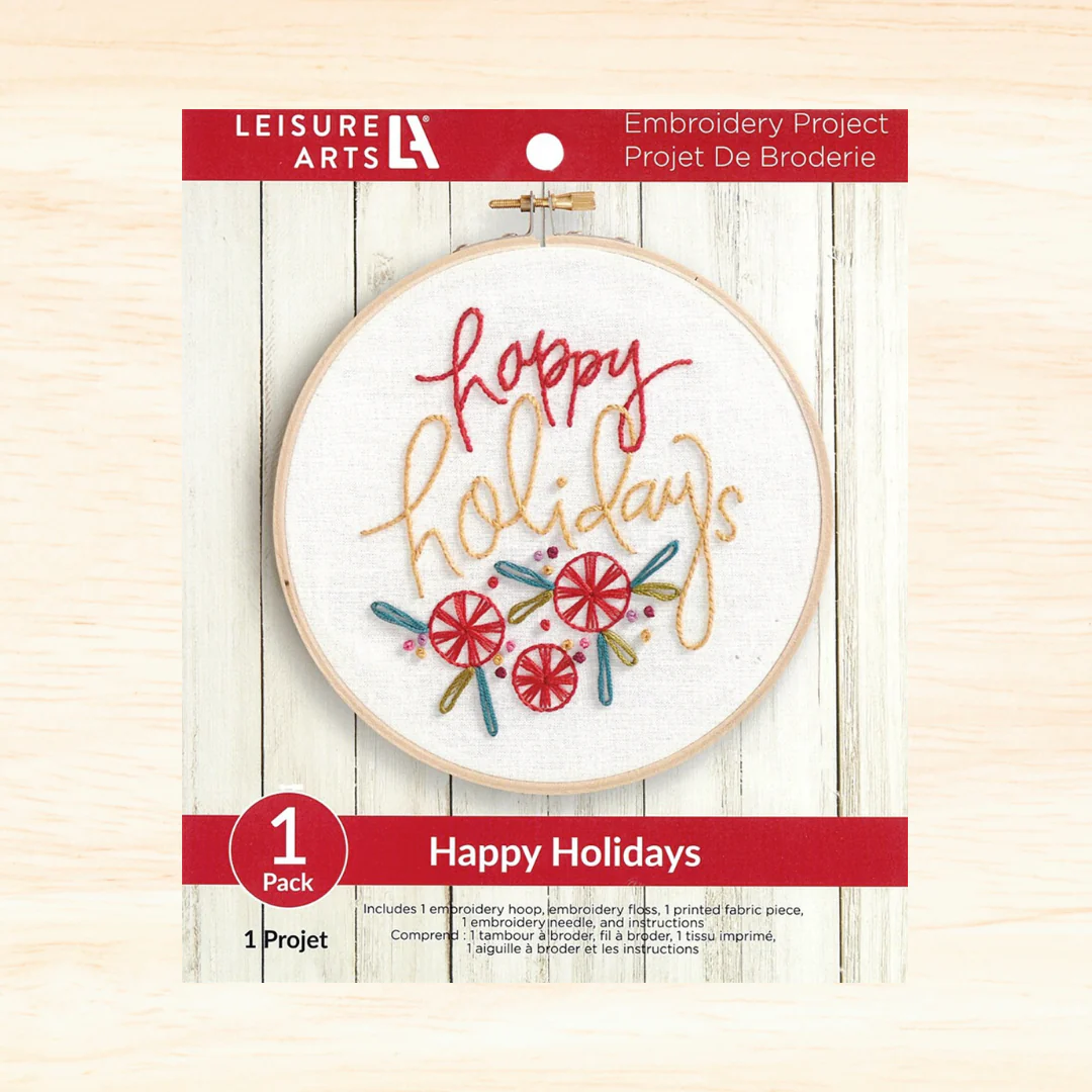 Happy Holidays 6" Embroidery Kit