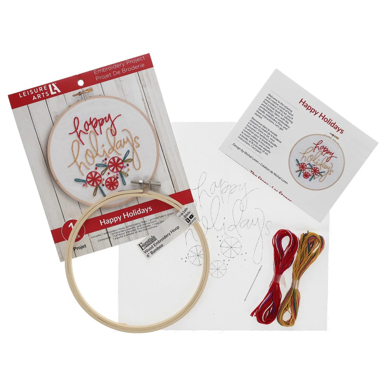 Happy Holidays 6" Embroidery Kit - Image 3