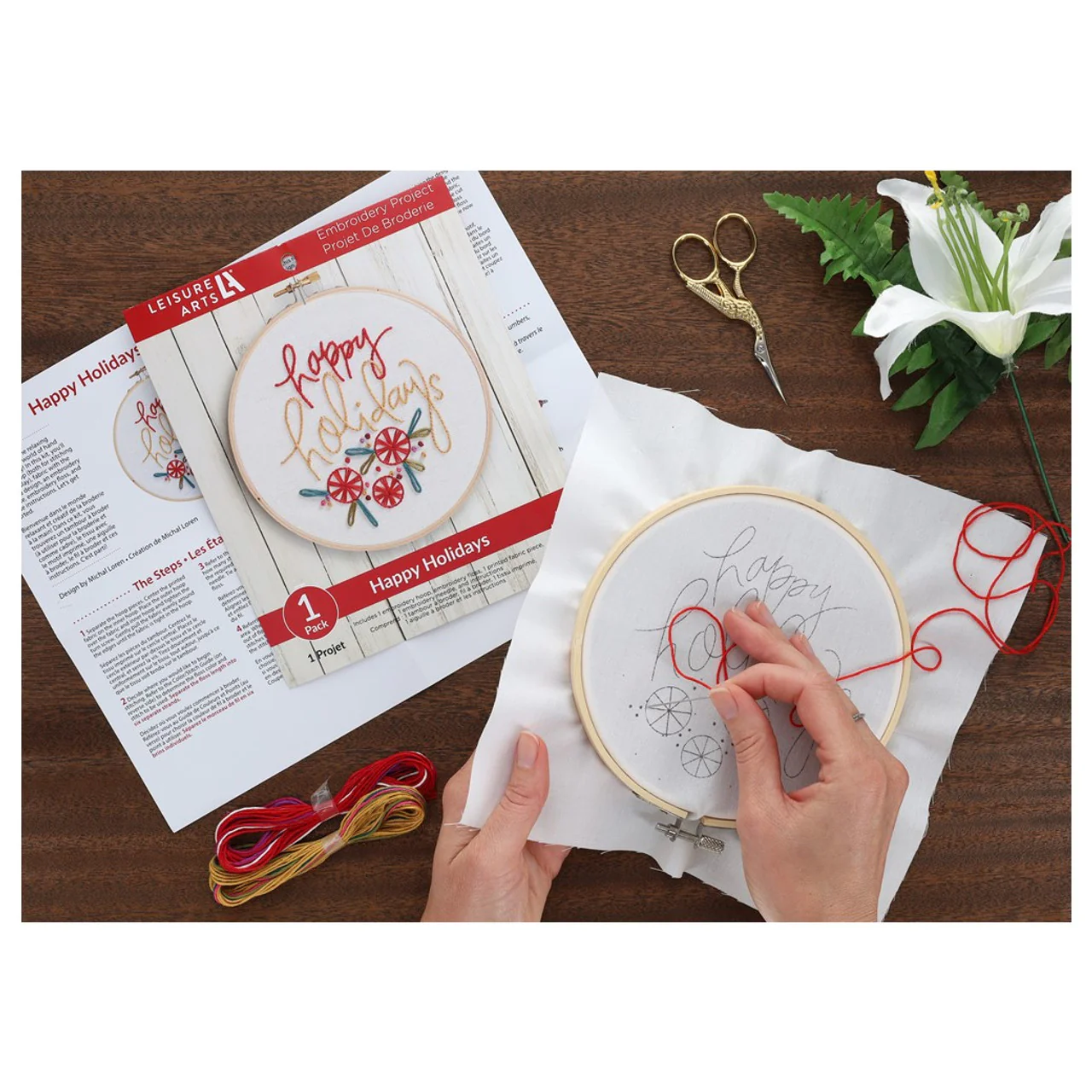 Happy Holidays 6" Embroidery Kit - Image 4