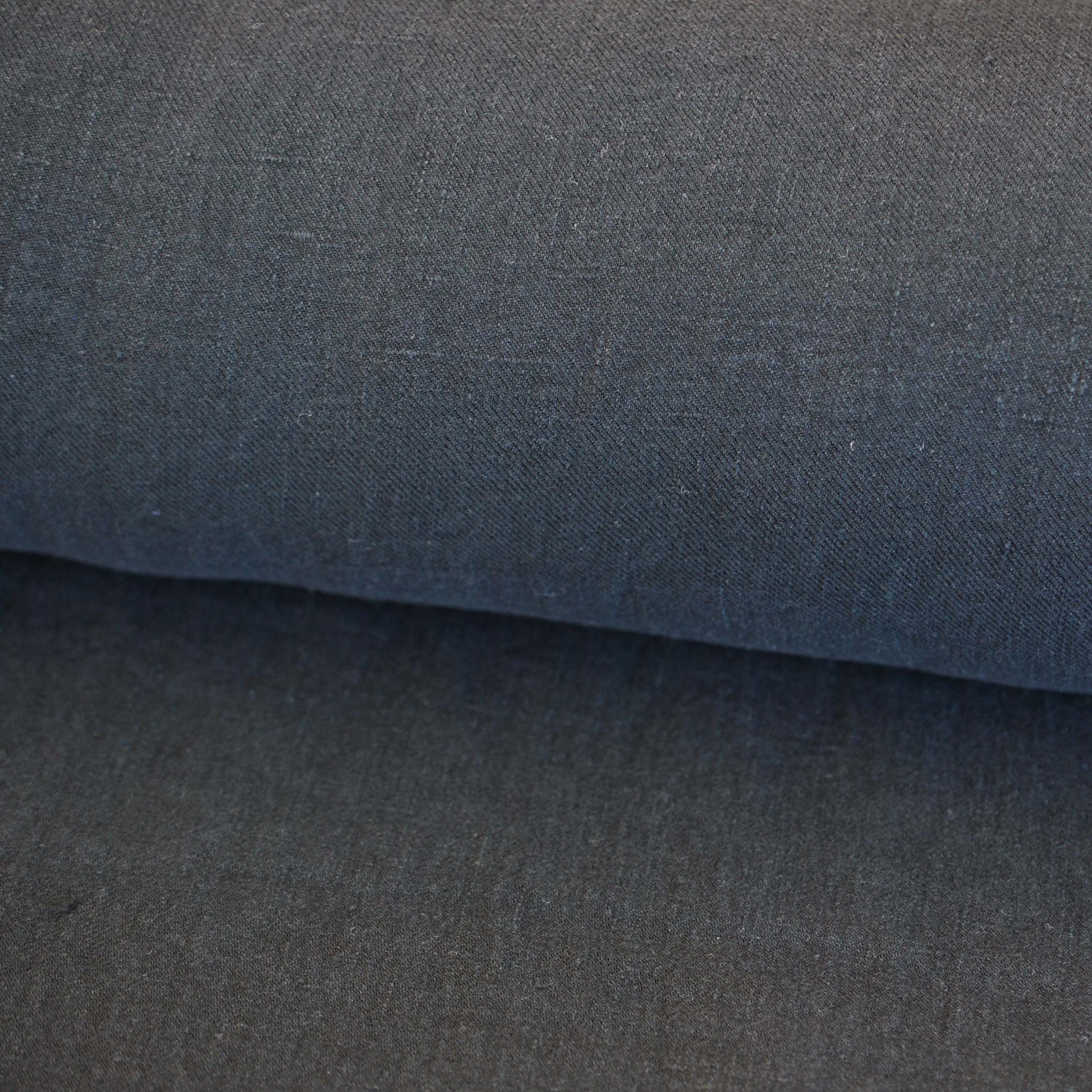 Heavy Linen Twill in Black - Image 2