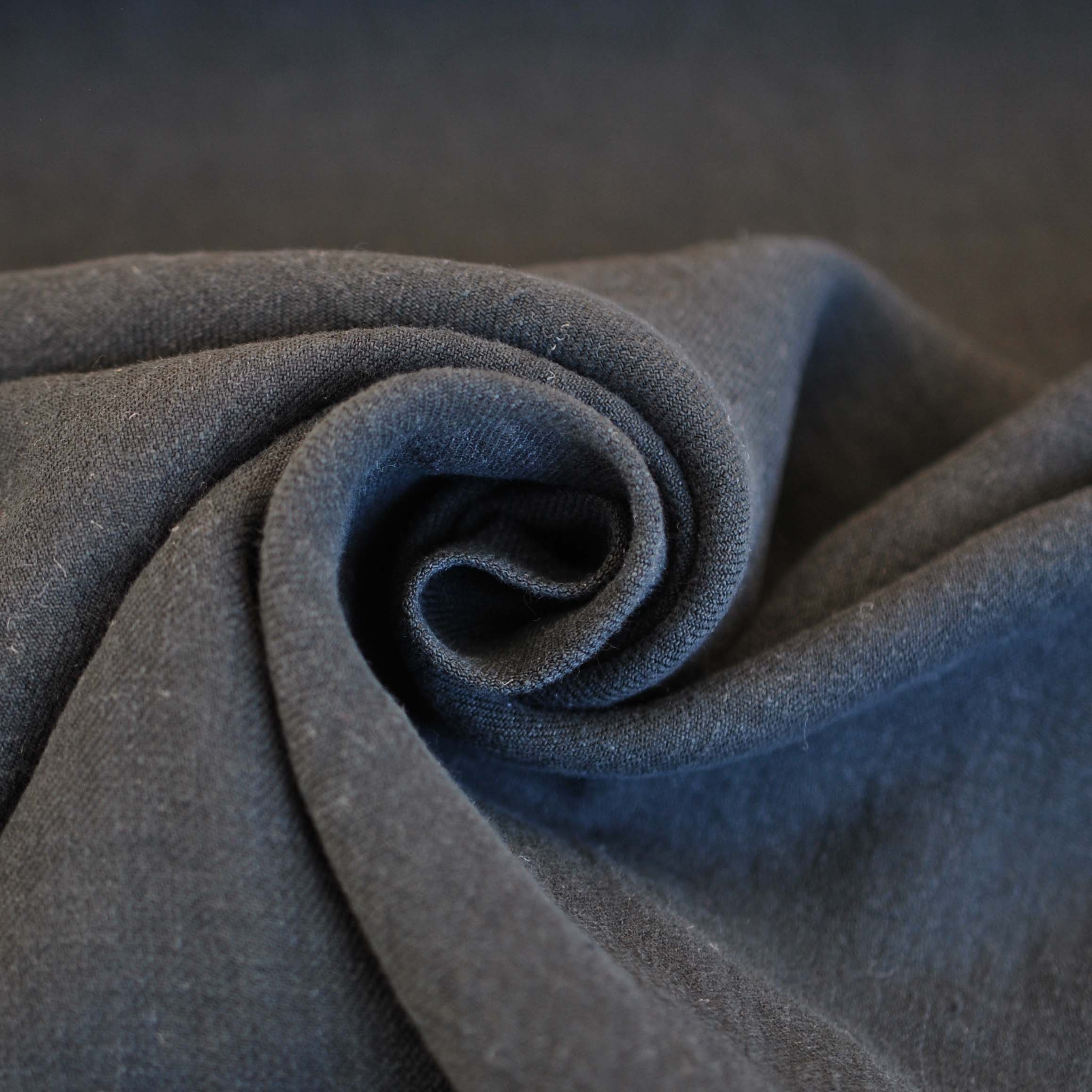 Heavy Linen Twill in Black - Image 3