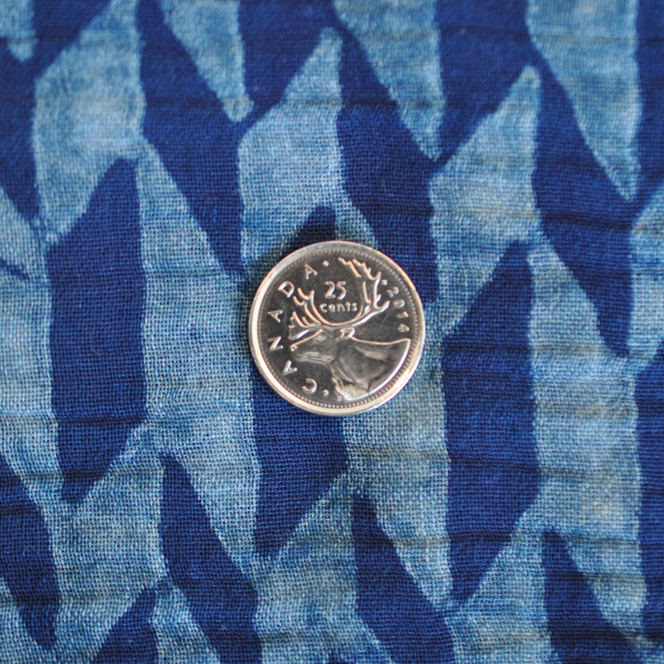Holistic Needlecraft Double Gauze Wax Resist Dye Chevron Block Print in Indigo - Image 4