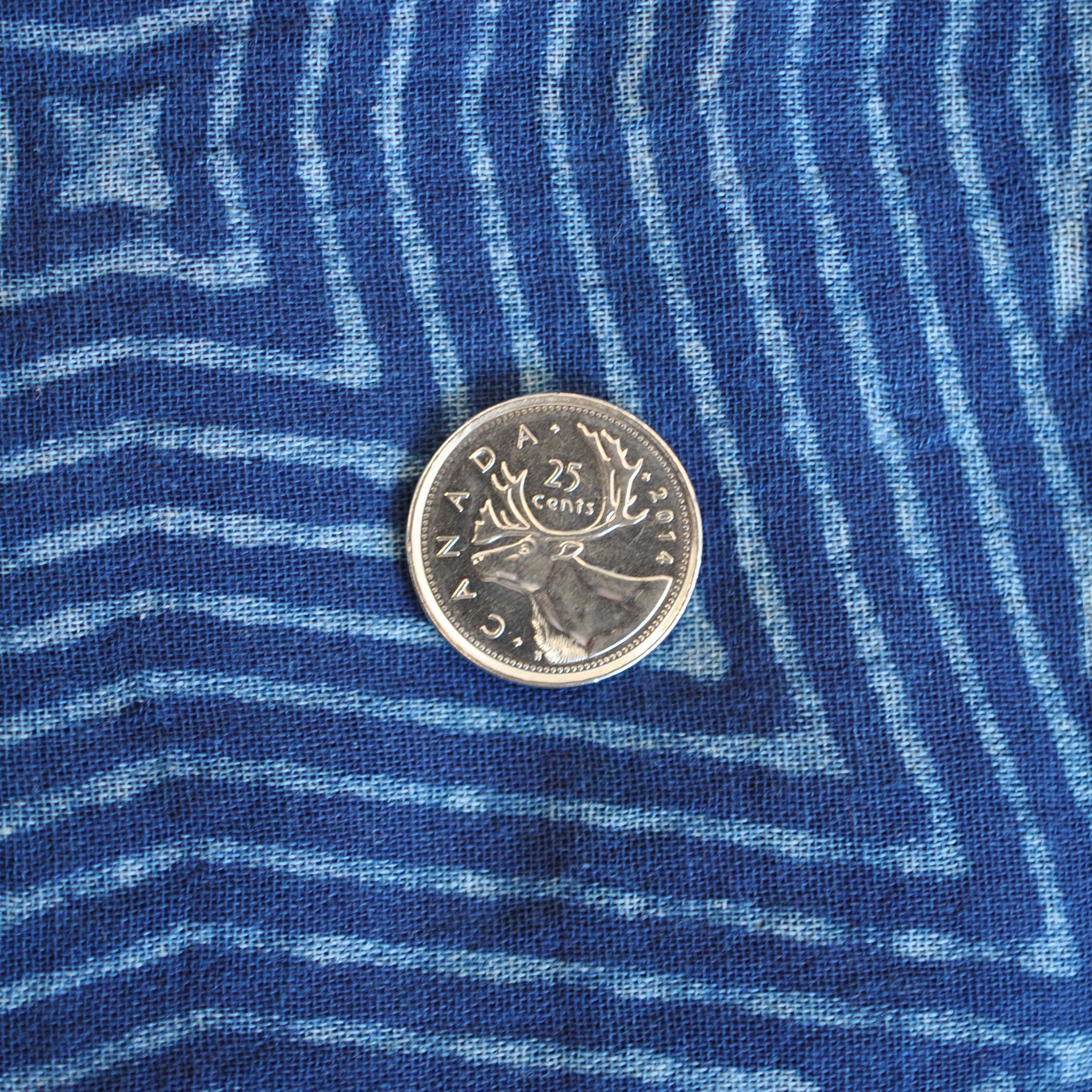 Holistic Needlecraft Double Gauze Wax Resist Dye Geometric Block Print in Indigo - Image 4