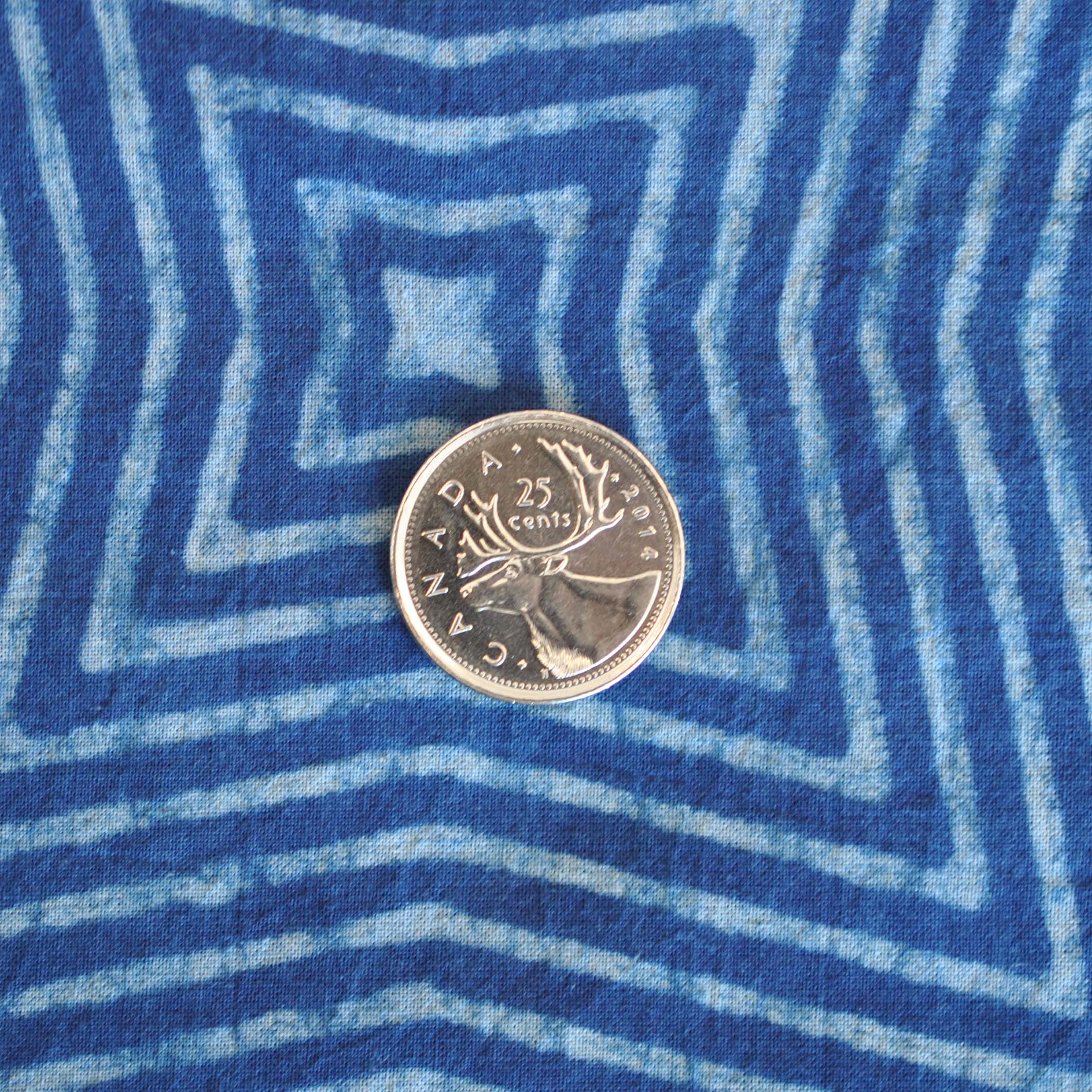 Holistic Needlecraft Kantha Wax Resist Dye Geometric Block Print in Indigo - Image 4
