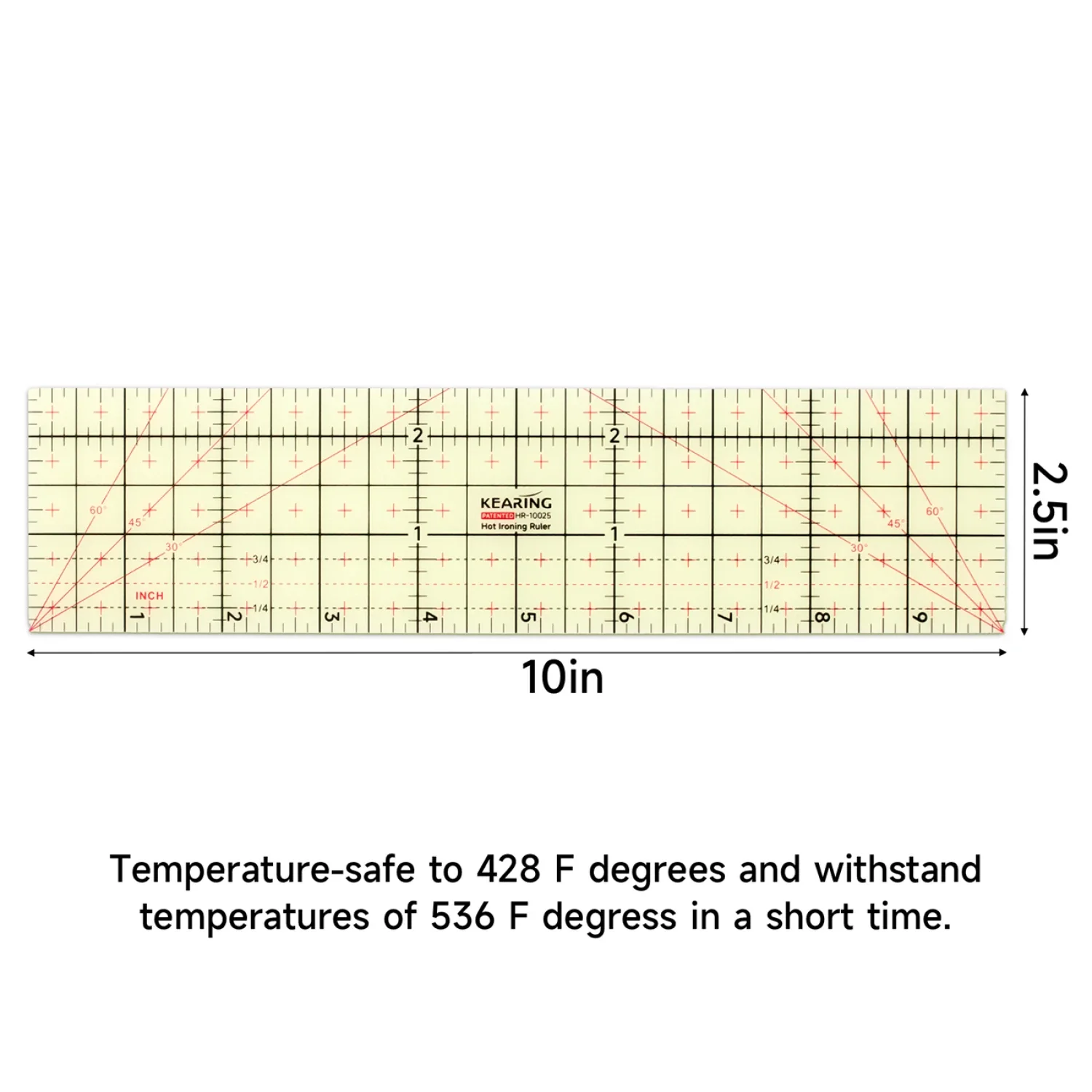 Hot Ironing Ruler 10in x 2.5in - Image 2