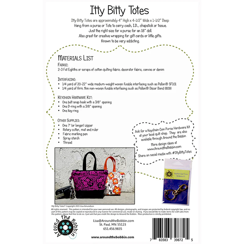 Around the Bobbin Itty Bitty Tote Bag Pattern - Image 2