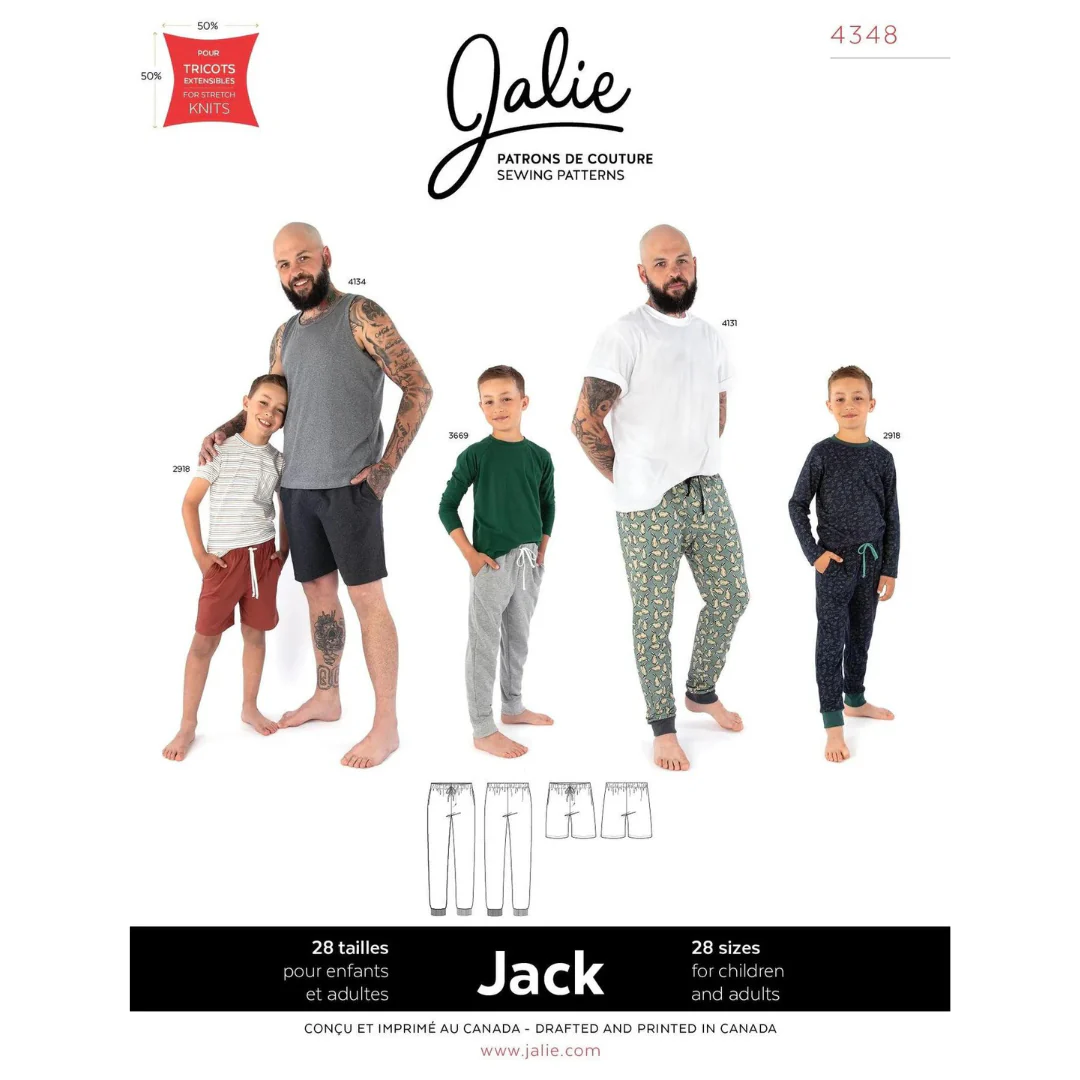 Jalie 4348 - Jack Pull-On Jersey Lounge Pants & Shirts 2yrs- 2XL - Image 7
