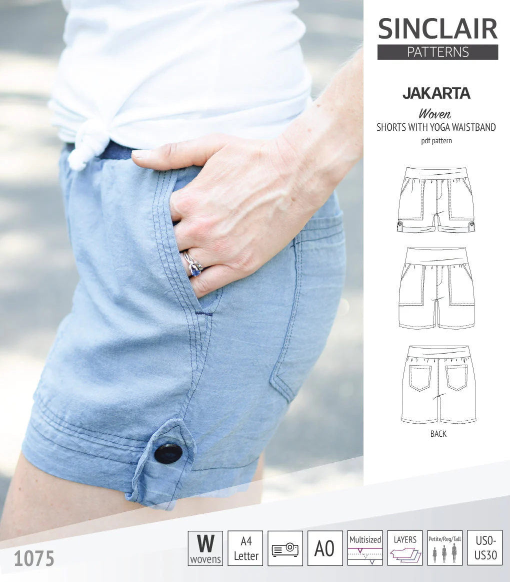 Sinclair Patterns Jakarta Shorts - XS-4XL - PDF Pattern