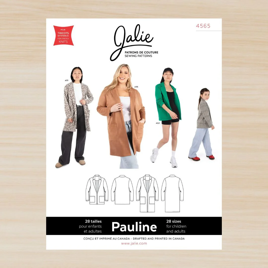 Jalie 4565 - Pauline Open-Front Blazer-Style Cardigan 2yrs-2XL