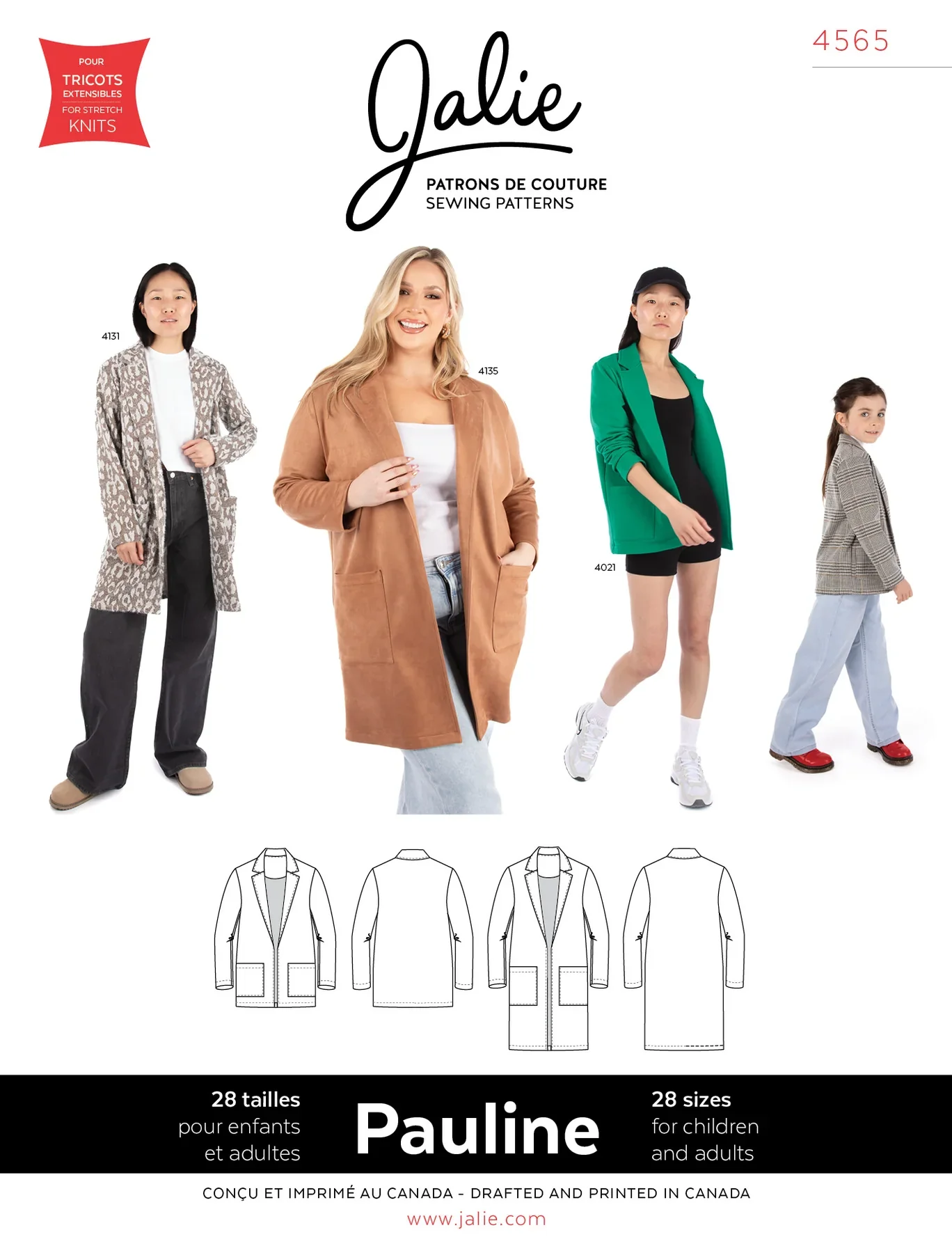 Jalie 4565 - Pauline Open-Front Blazer-Style Cardigan 2yrs-2XL - Image 9