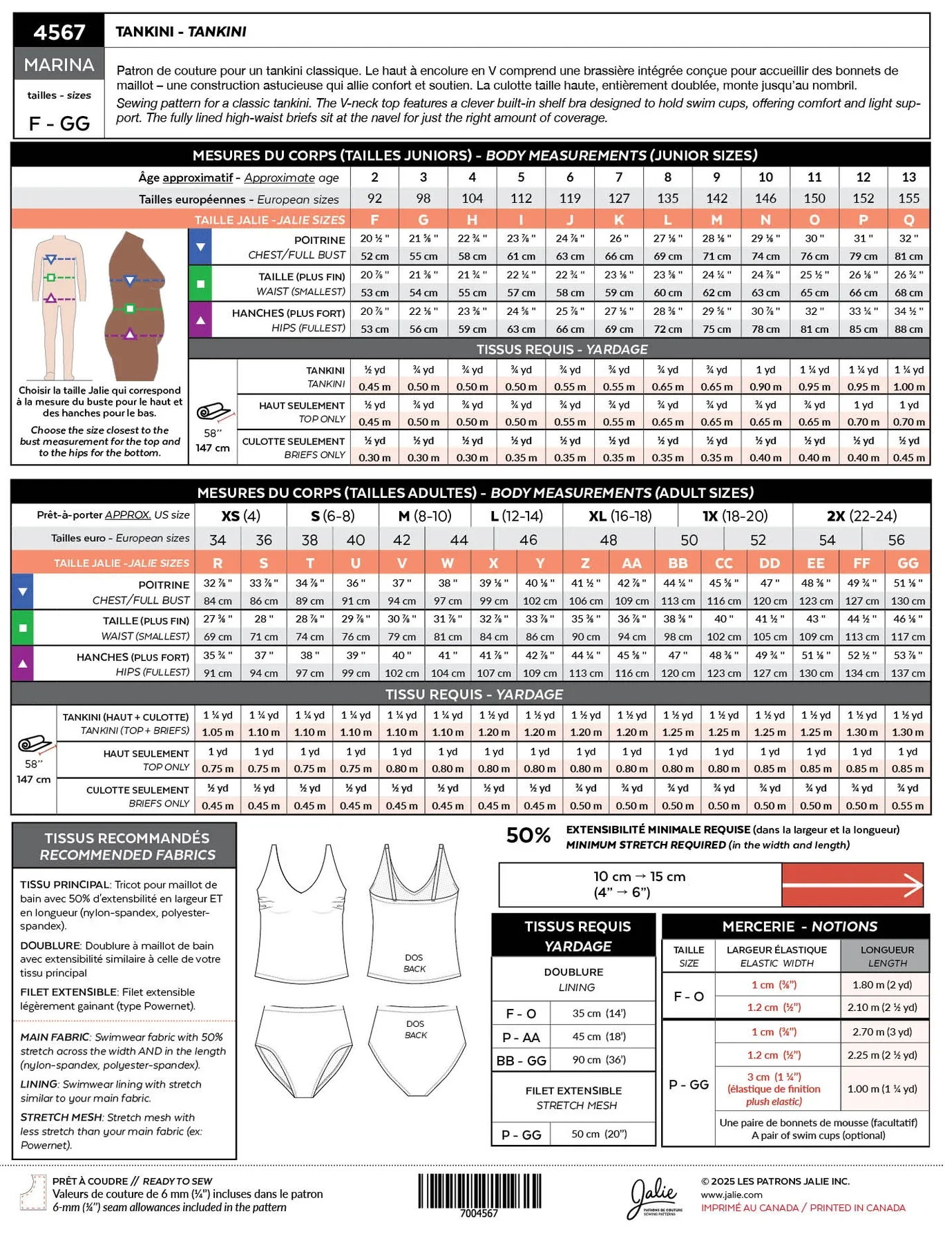 Jalie 4567 - Marina Tankini 2yrs to 2XL - Image 9