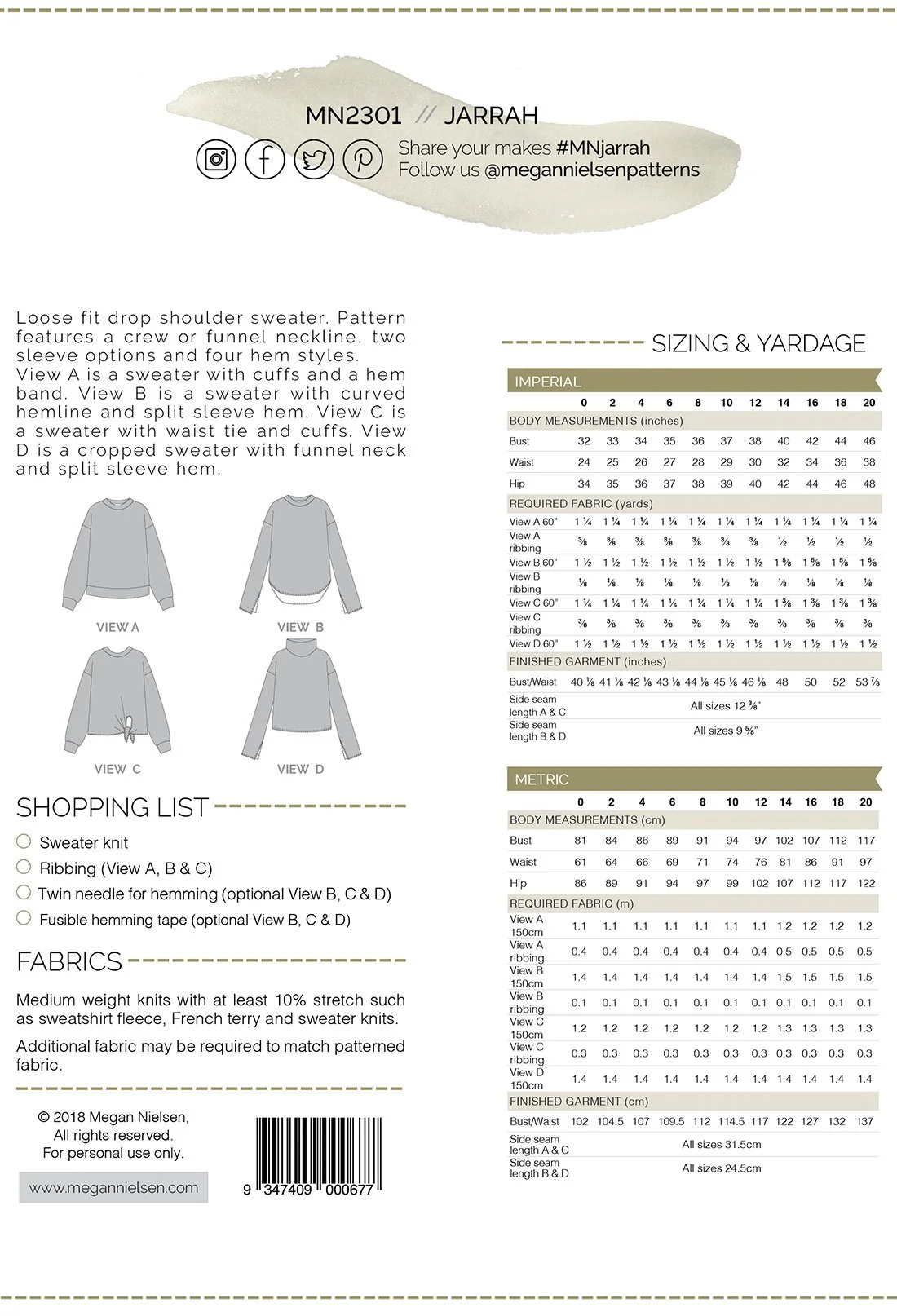 Megan Nielsen Jarrah Sweater 0-20 - Image 29