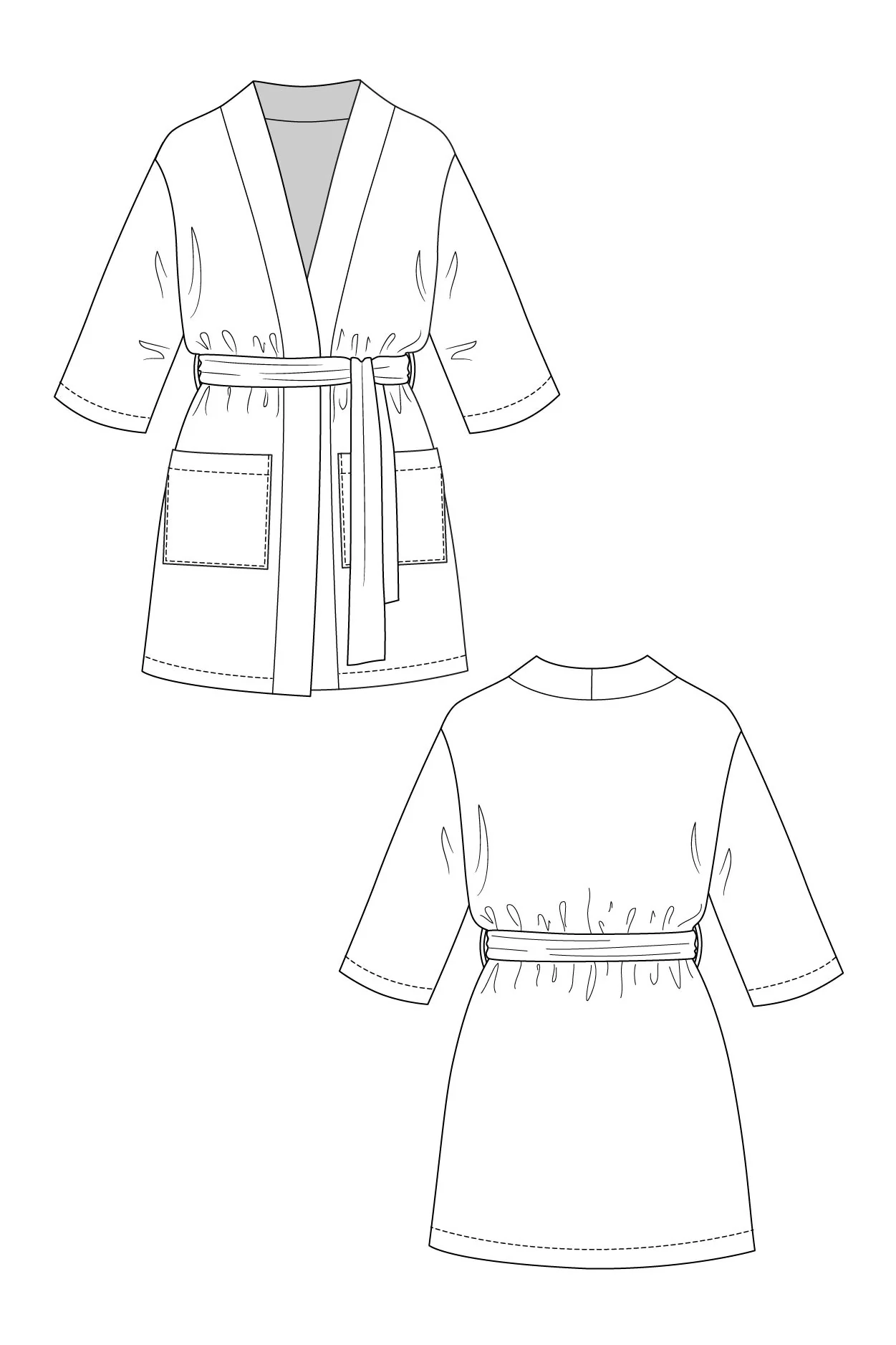 Named Clothing LAHJA unisex dressing gown XS-XXL - PDF Pattern - Image 11