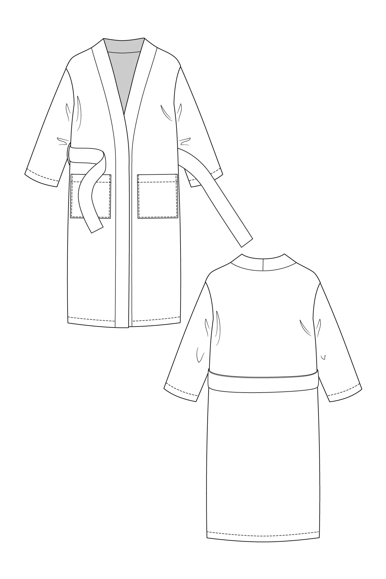 Named Clothing LAHJA unisex dressing gown XS-XXL - PDF Pattern - Image 12