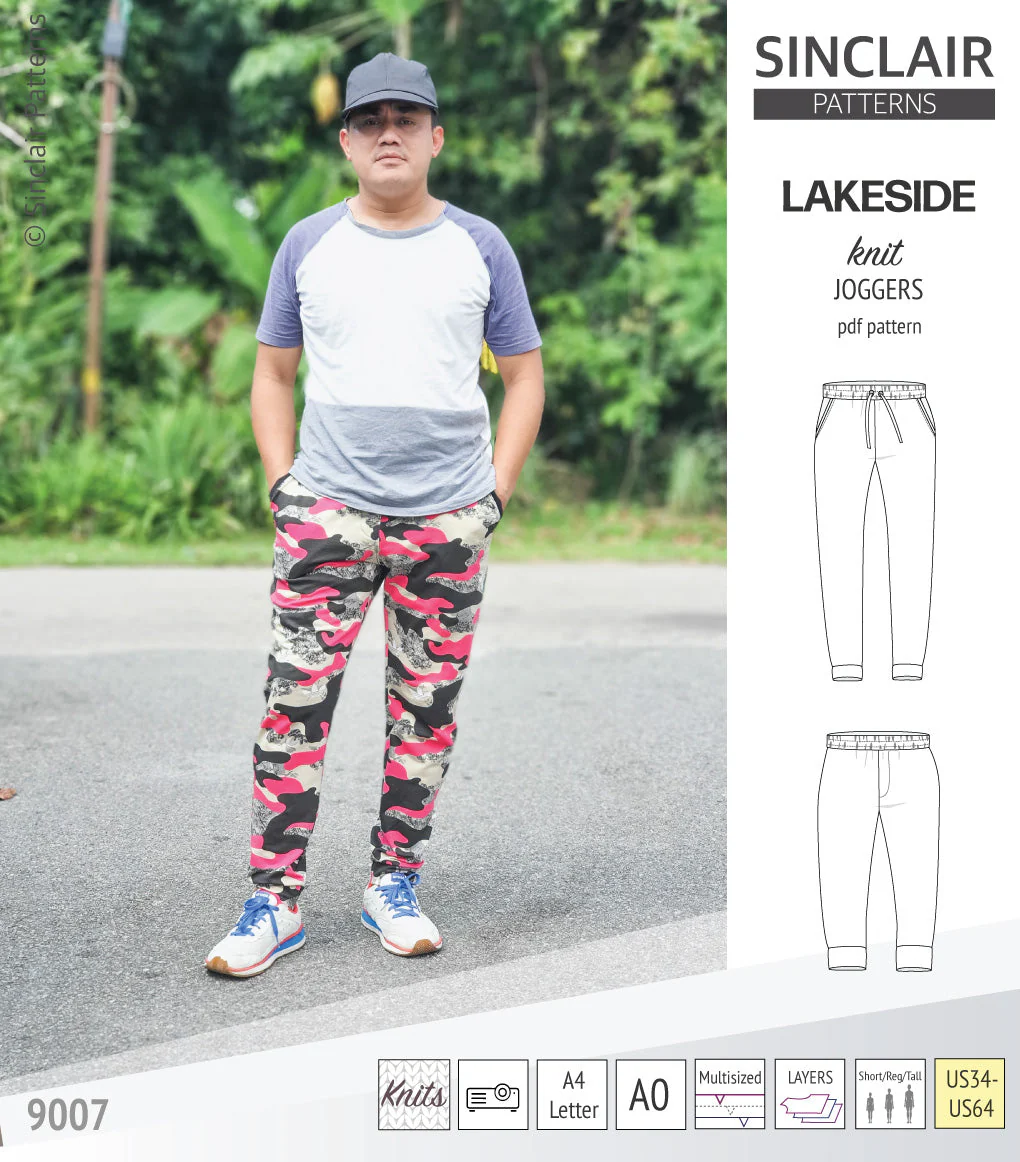 Sinclair Patterns Lakeside Knit Joggers - XS-5XL - PDF Pattern - Image 2