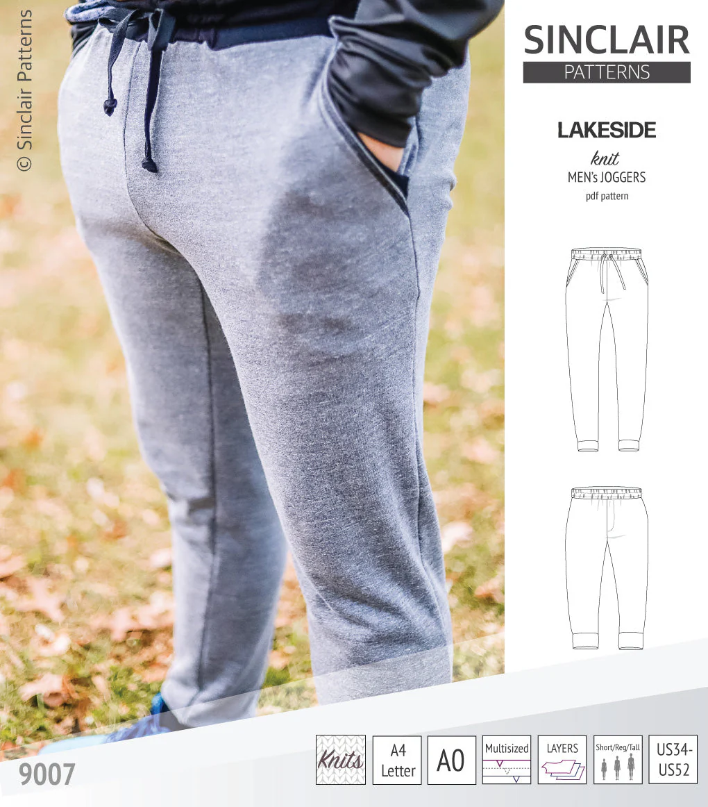 Sinclair Patterns Lakeside Knit Joggers - XS-5XL - PDF Pattern - Image 4