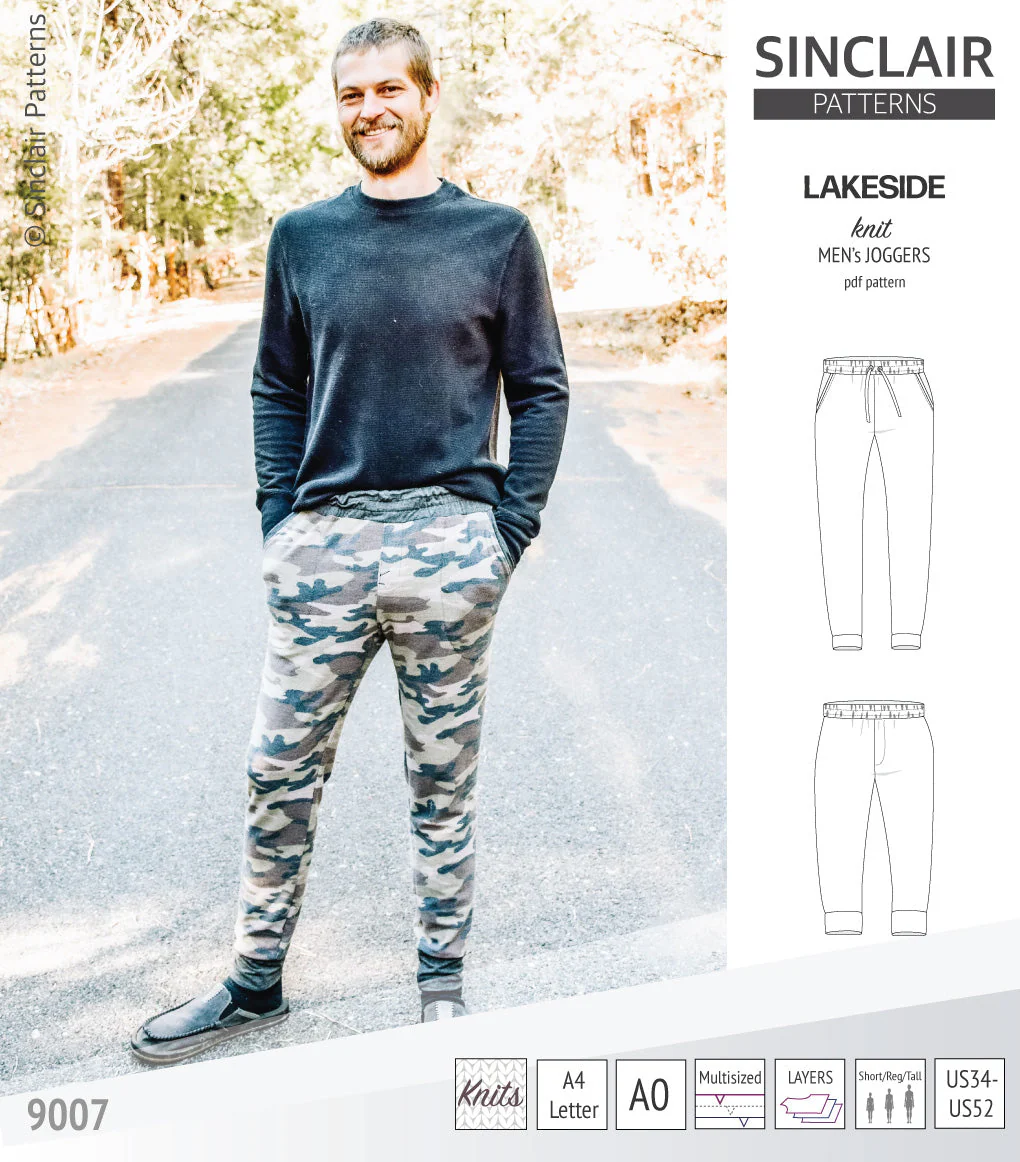 Sinclair Patterns Lakeside Knit Joggers - XS-5XL - PDF Pattern - Image 5