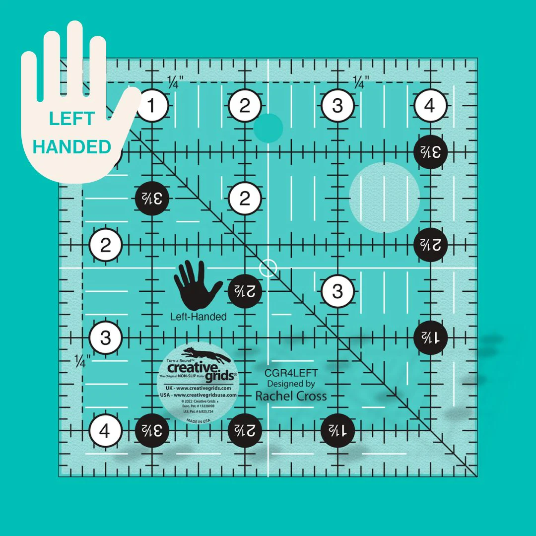 Creative Grids Left Handed Square Quilt Ruler 4.5in