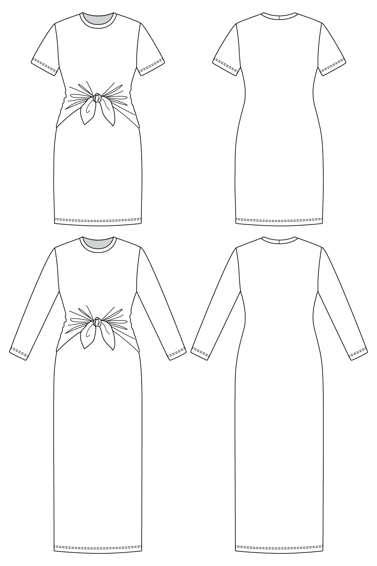 Named Clothing LYYTI tie front mini & maxi dress US0-24 - PDF Pattern - Image 10