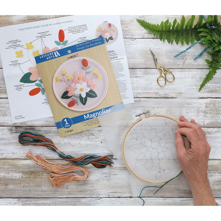 Magnolias 6" Embroidery Kit - Image 3