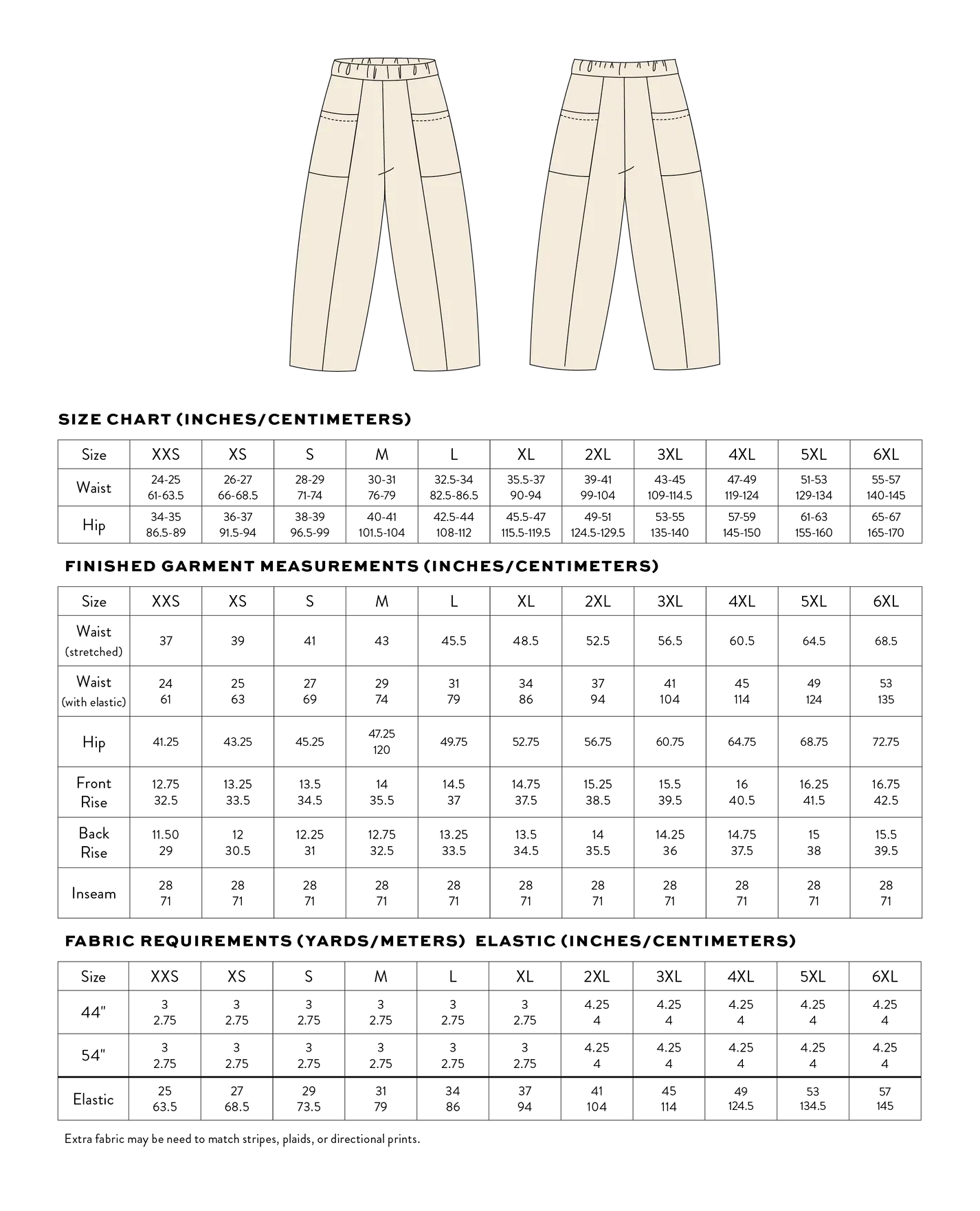 Matchy Matchy Weekend Chore Pants - XXS-6XL - PDF Pattern - Image 9