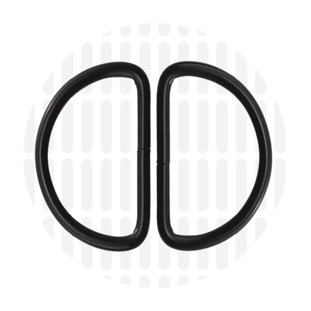 Matte Black D Rings 38mm (1.5in) - 2 per Pack