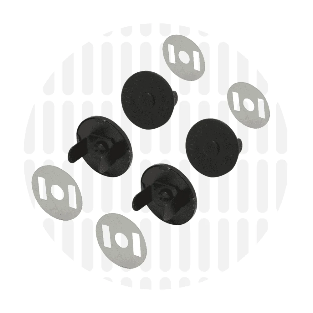 Matte Black Magnetic Snap 18mm - 2 per Pack