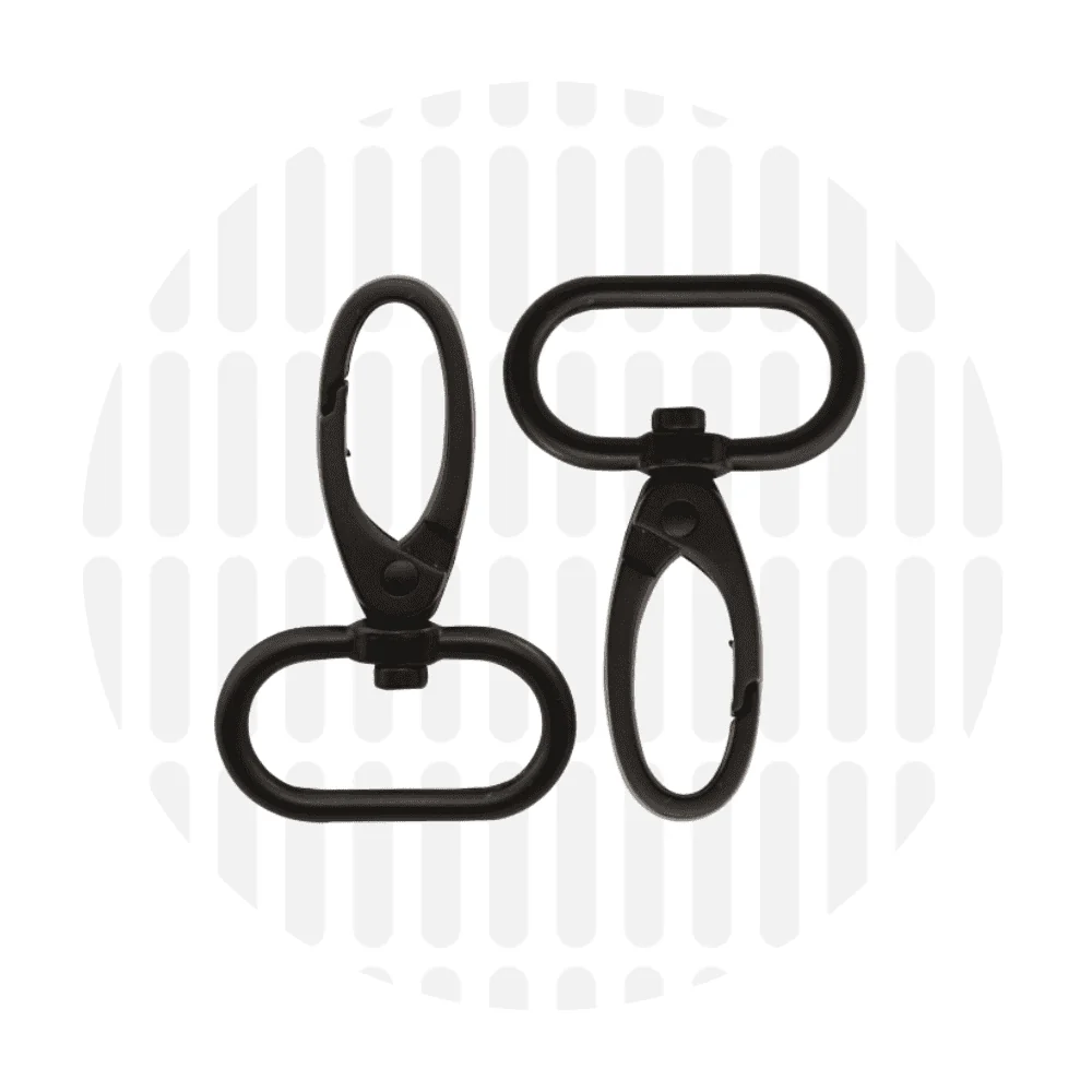 Matte Black Swivel Hook 25mm (1in) - 2 per Pack