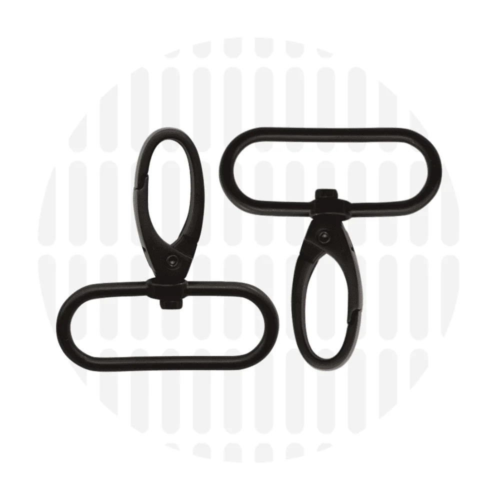 Matte Black Swivel Hook 38mm (1.5in) - 2 per Pack