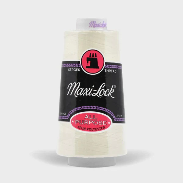 Maxi-lock All Purpose Polyester 50wt Serger Thread - 3000 yards - Eggshell
