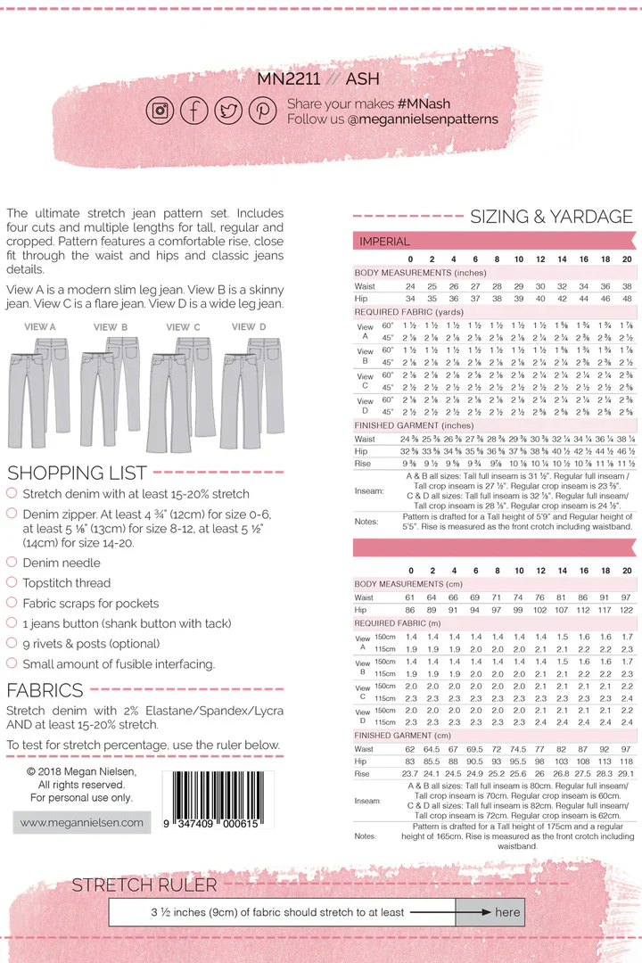 Megan Nielsen Ash Jeans (4 in 1!) Sizes 0-20 - Image 7