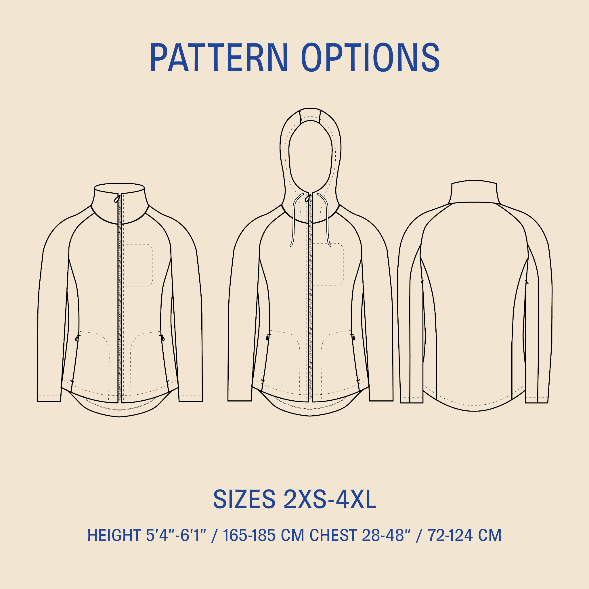 Wardrobe By Me Men's Fleece Jacket - 2XS to 4XL - PDF Pattern - Image 2