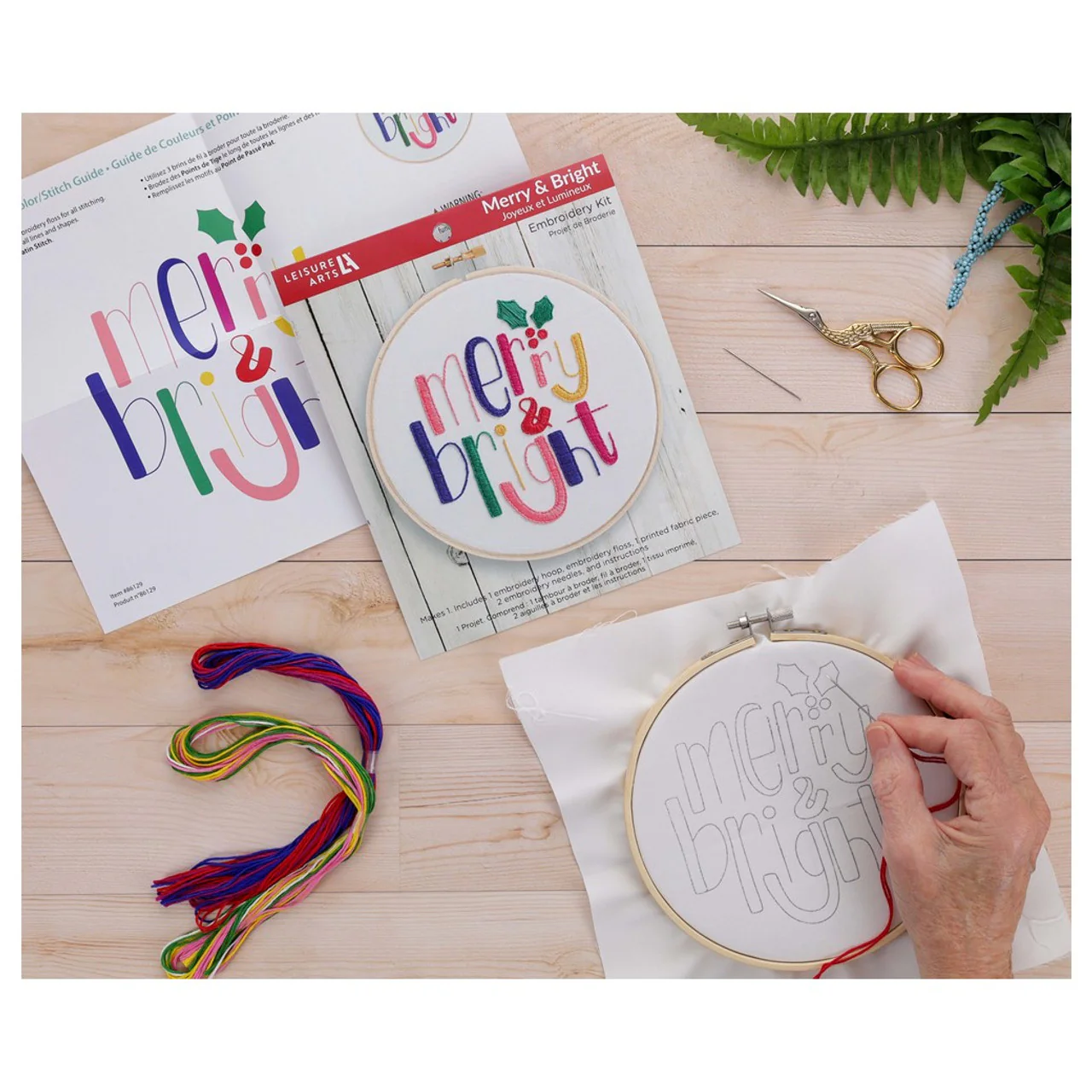 Merry and Bright 6" Embroidery Kit - Image 4