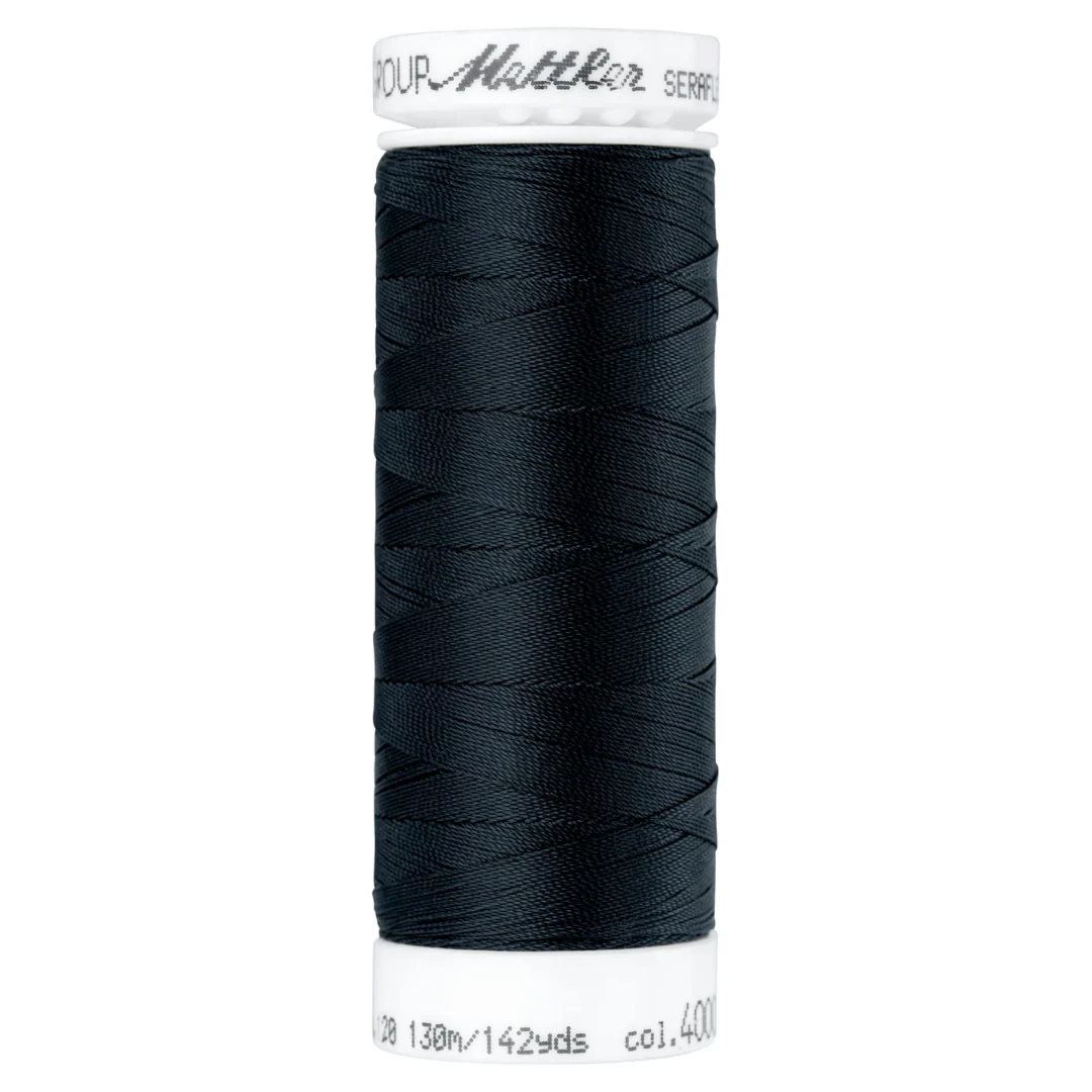 Mettler Seraflex Elastic Thread 50wt 130m/142yds 7840-4000 Black