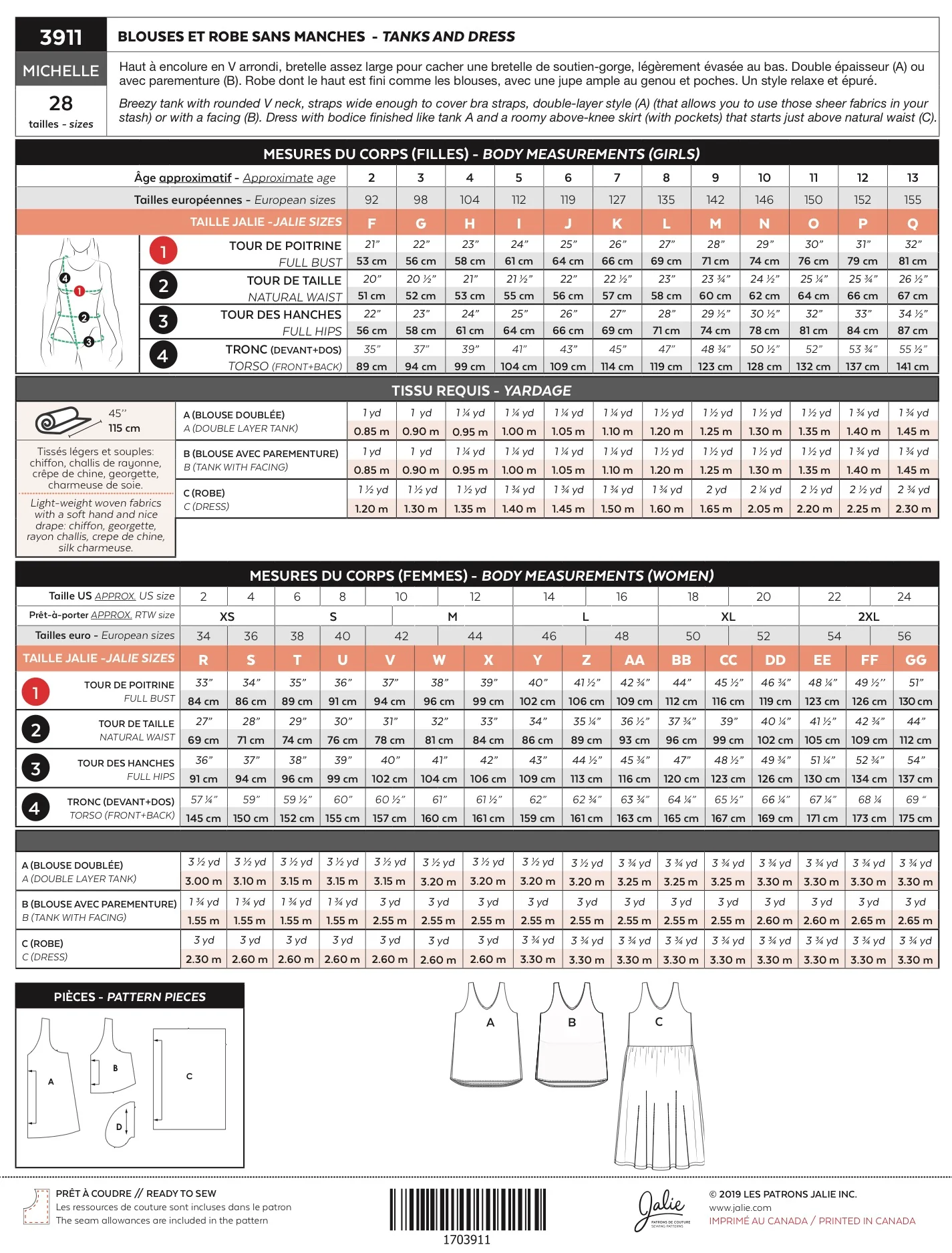 Jalie 3911 - Michelle Tank Top & Dress 2yrs-2XL - Image 8