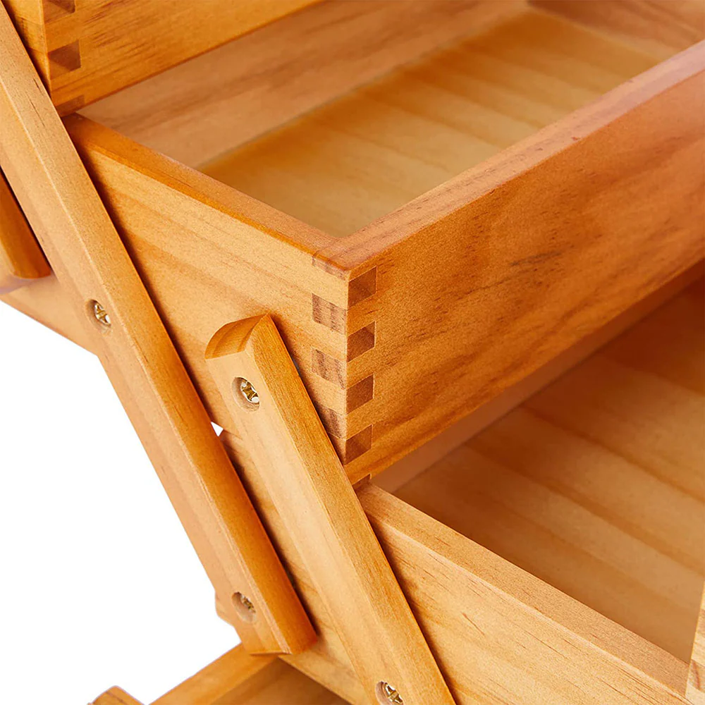 Milward 3-Tier Medium Wooden Cantilever Sewing Box - Image 3