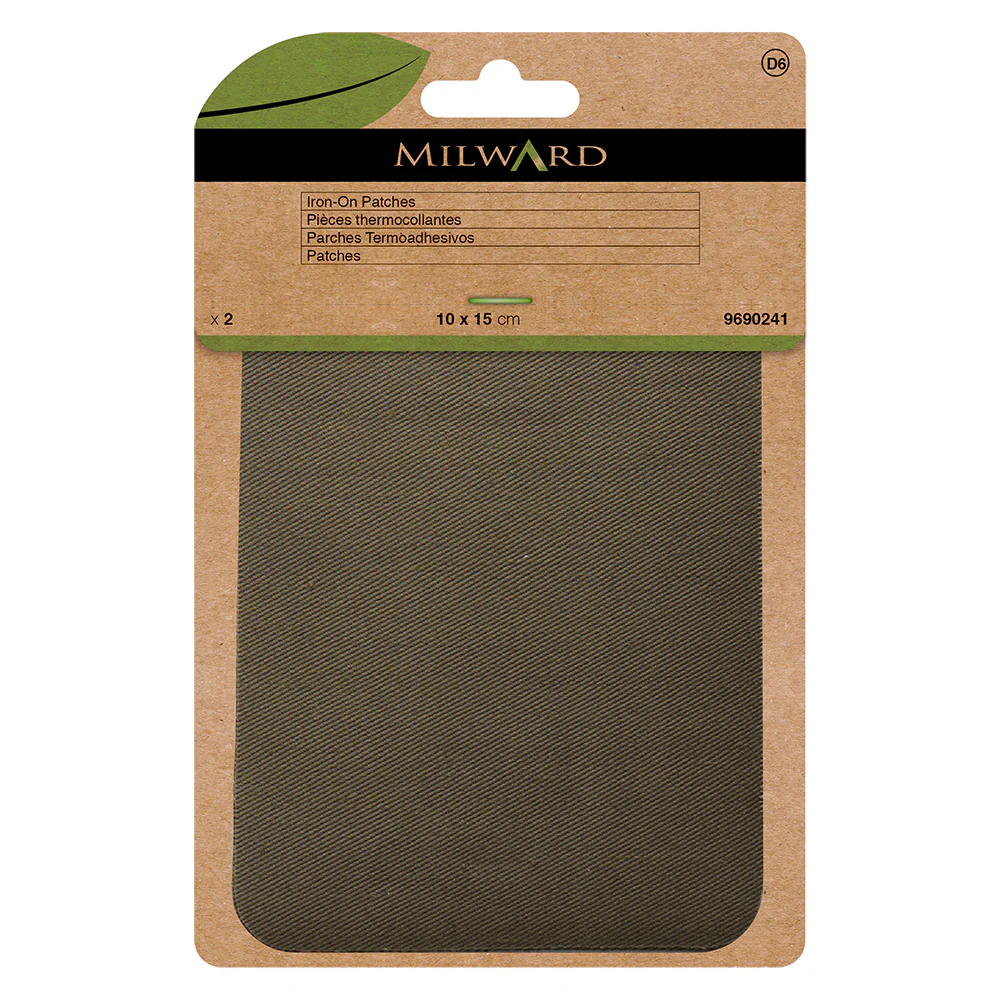 Milward Green Iron On Patch in Khaki 2 pieces
