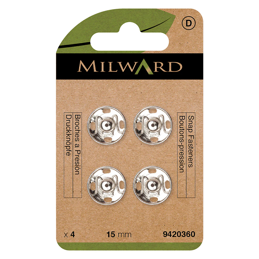 Milward Green Nickle Snaps 15mm 4 sets