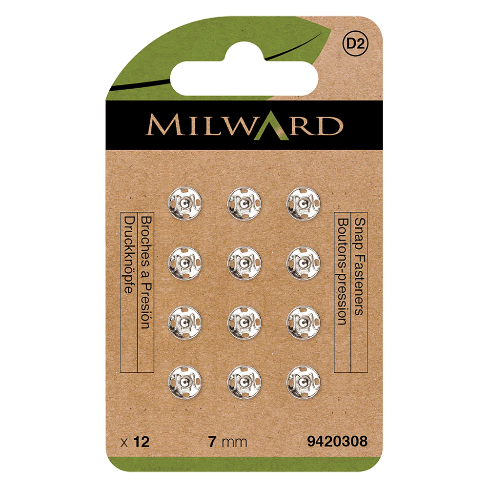 Milward Green Nickle Snaps 7mm 12 sets