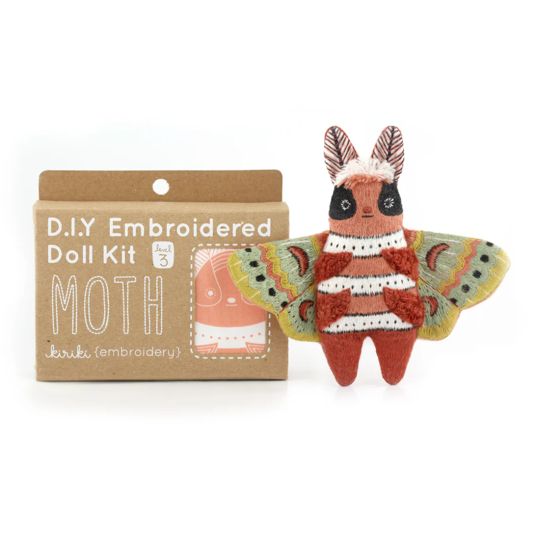 Moth Embroidery Doll Kit