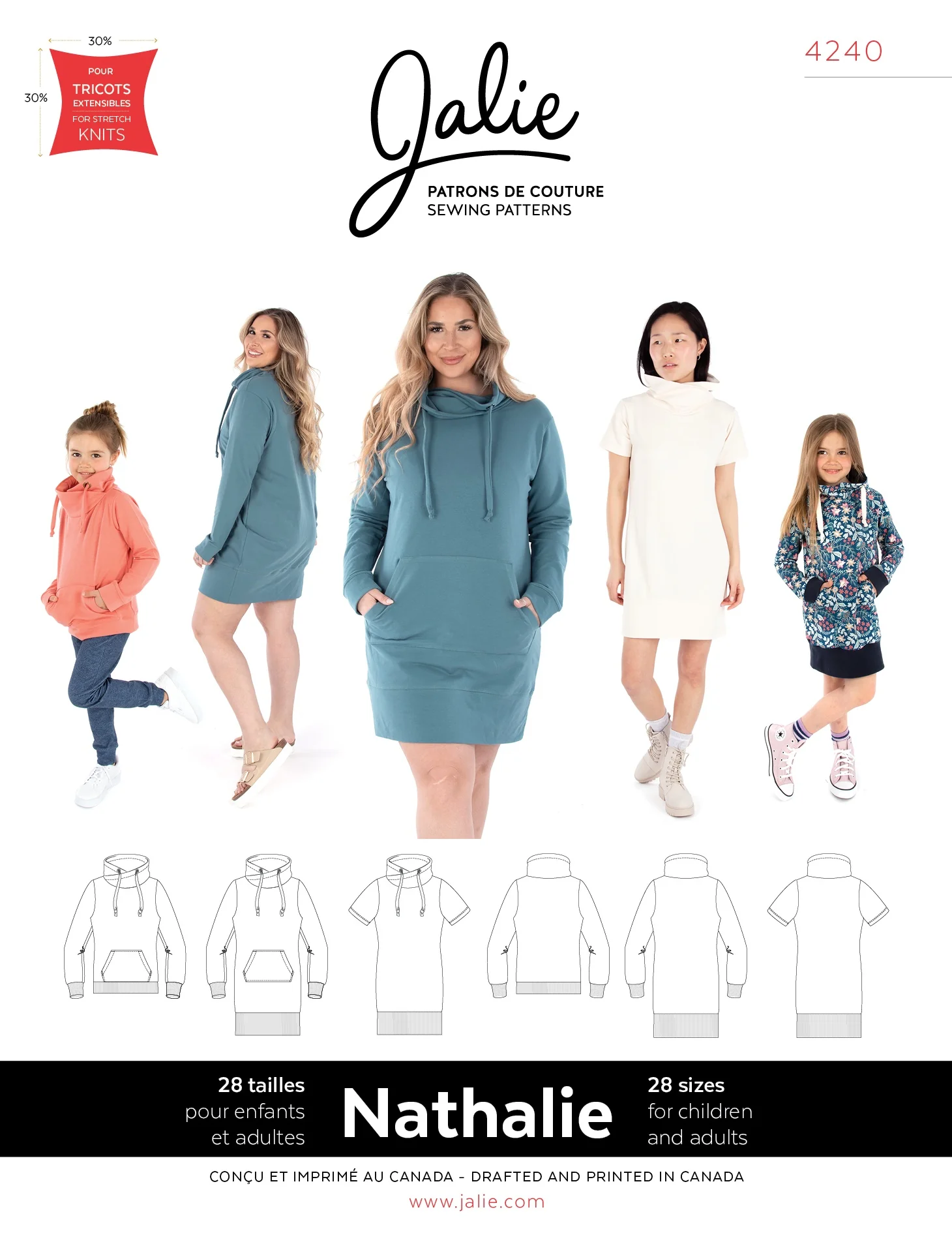Jalie 4240 - Nathalie Sweatshirt Dress & Tunic 2yrs-2XL - Image 2