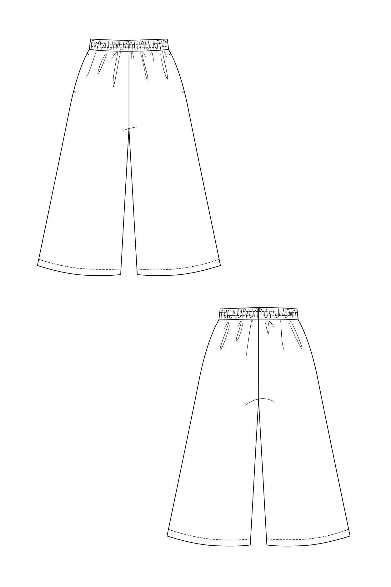 Named Clothing NINNI elastic waist culottes US0-24 - PDF Pattern - Image 2