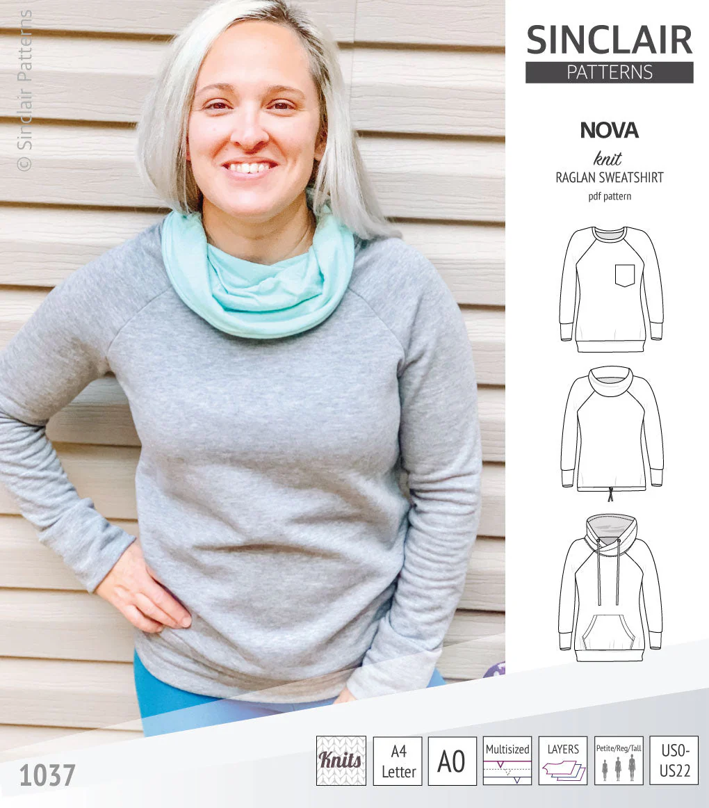 Sinclair Patterns Nova Sweatshirt - XXS-4XL - PDF Pattern - Image 19