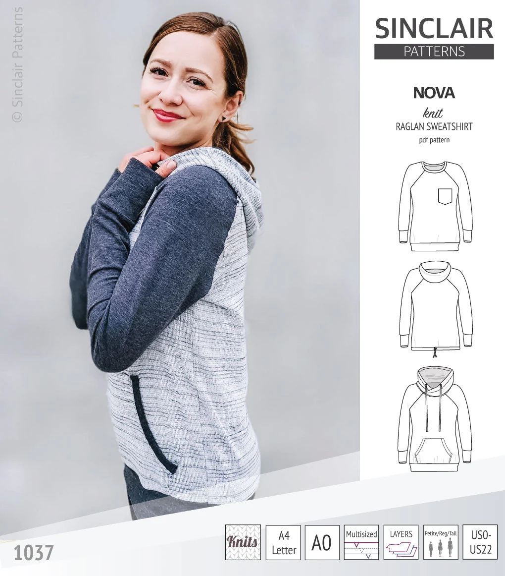 Sinclair Patterns Nova Sweatshirt - XXS-4XL - PDF Pattern - Image 2