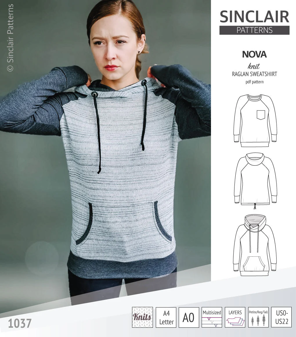 Sinclair Patterns Nova Sweatshirt - XXS-4XL - PDF Pattern - Image 3