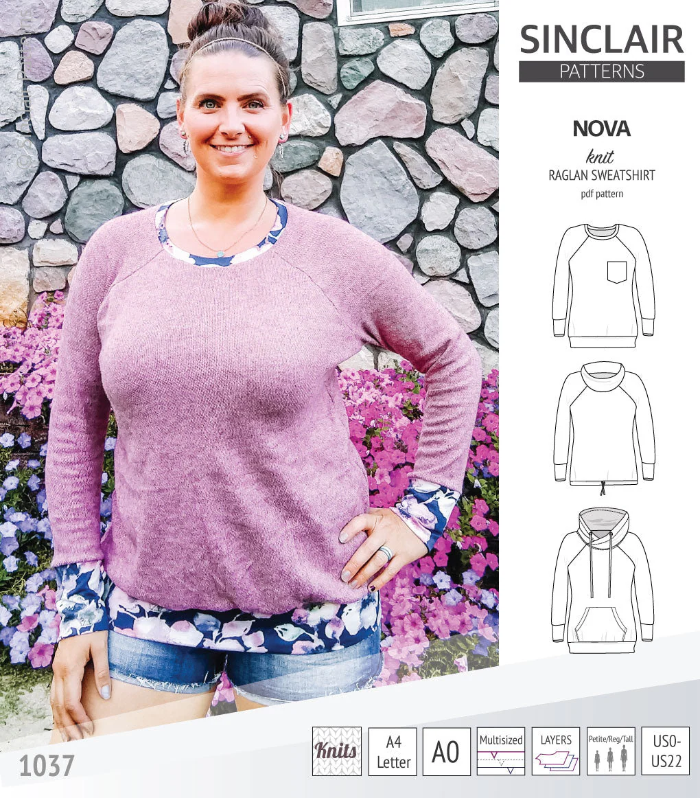 Sinclair Patterns Nova Sweatshirt - XXS-4XL - PDF Pattern - Image 39