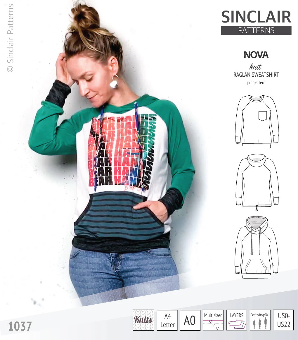 Sinclair Patterns Nova Sweatshirt - XXS-4XL - PDF Pattern - Image 8